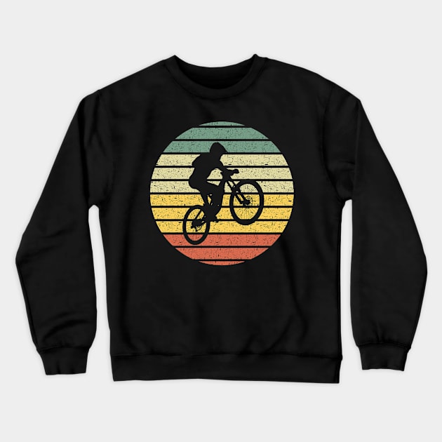 Mountainbike Silhouette Vintage Crewneck Sweatshirt by Creastorm